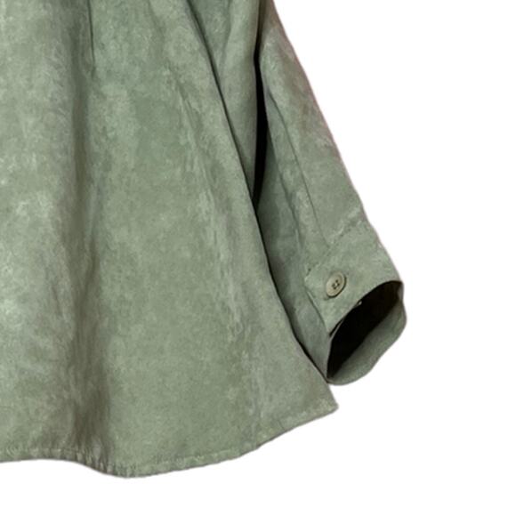 studio works petite textured apple green button front shirt Cuff sleeve sz pl - Picture 4 of 11